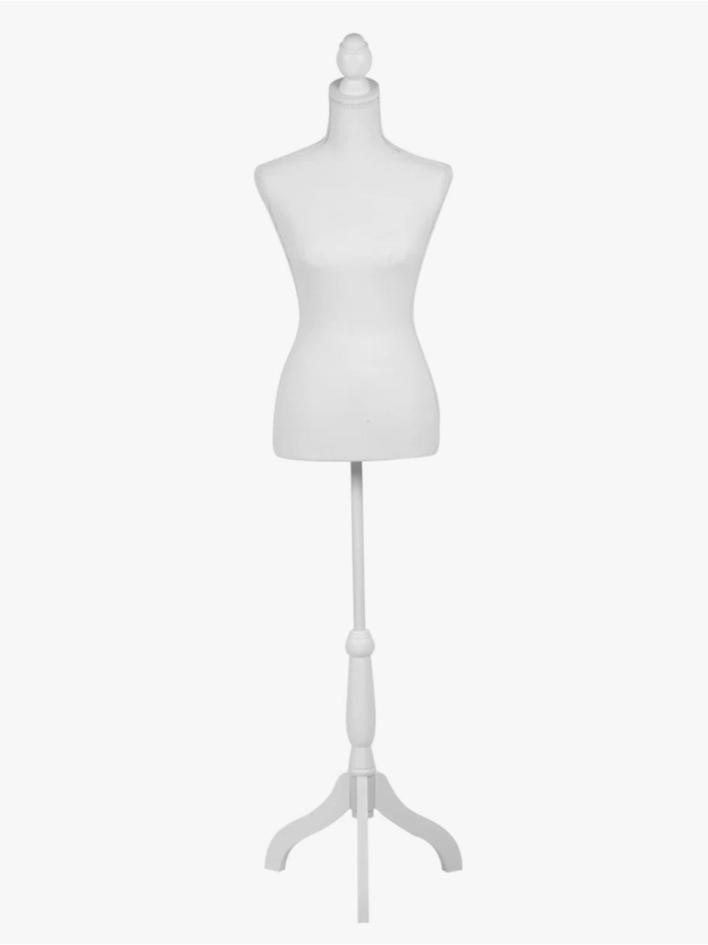 White Female Dress Form Mannequin on Tripod Stand